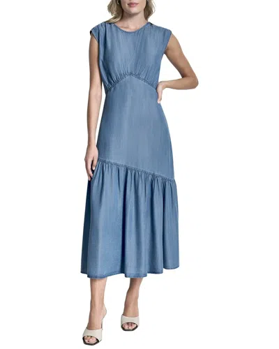 Dkny Panel Dress In Blue