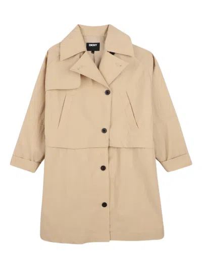 Dkny Kids' Panelled Jacket In Brown