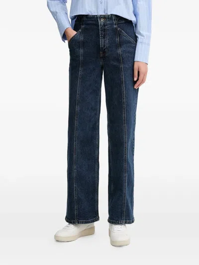 Dkny Panelled Jeans In Blue