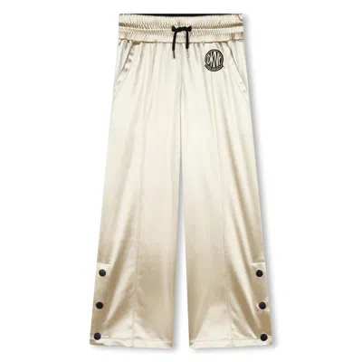Dkny Kids' Metallic Satin Wide Trousers In Gold
