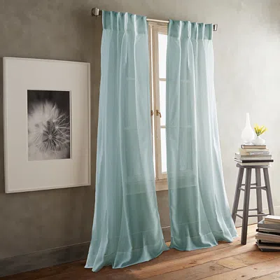 Dkny Paradox 84 X 50 Inverted Pleat Window Panel, Pair In Aqua