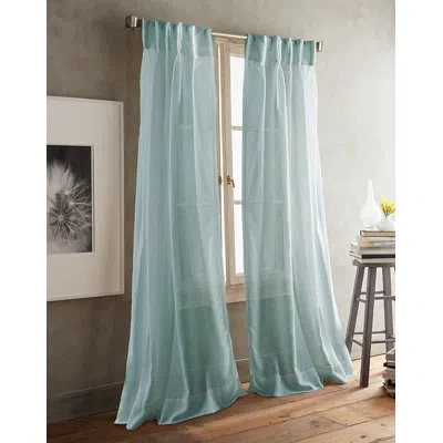 Dkny Paradox Solid Sheer Pinch Pleat Curtain Panels In Aqua