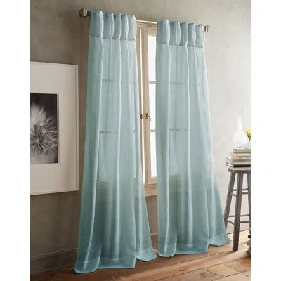 Dkny Paradox Solid Sheer Rod Pocket Curtain Panels In Aqua