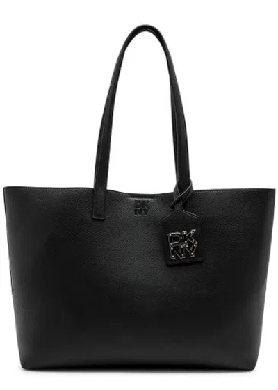 Dkny Park Grained Leather Tote In Black