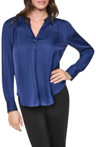 Dkny Park Satin Top In Blue