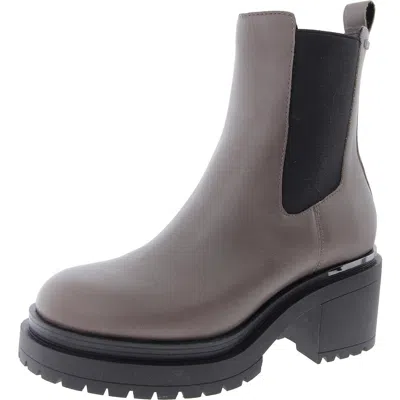 Dkny Patria Womens Man Made Block Heel Chelsea Boots In Multi