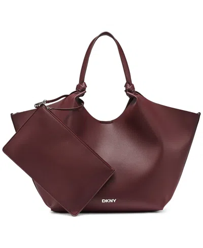 Dkny Paula Commuter Large Tote In Burgundy