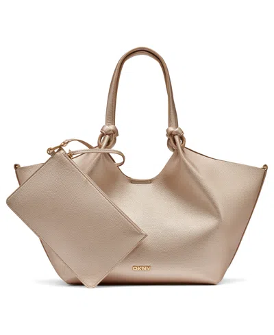 Dkny Paula Commuter Medium Sleek Tote In Gold