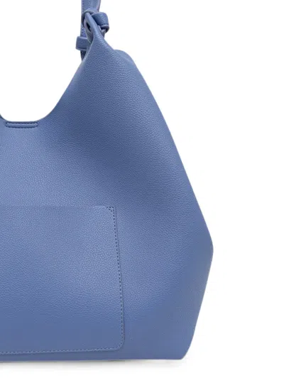 Dkny Paula Knotted Pebble-texture Tote Bag In Blue