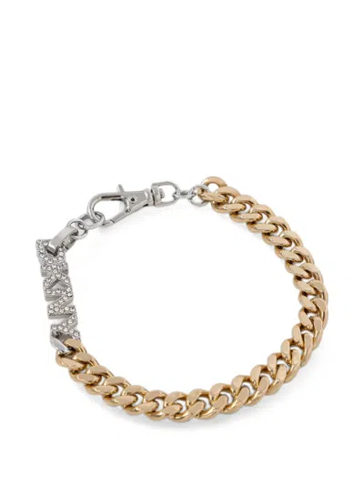 Dkny Paula Logo-plaque Curb-chain Bracelet In Neutral