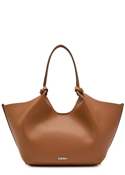 Dkny Paula Medium Grained Leather Tote Bag In Brown