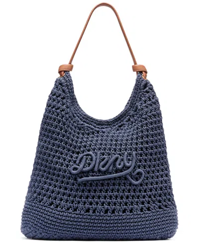 Dkny Paula Polyester Extra-large Hobo Handbag In Blue