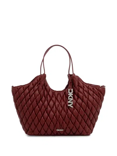 Dkny Paula Quilted Leather Tote Bag In Red