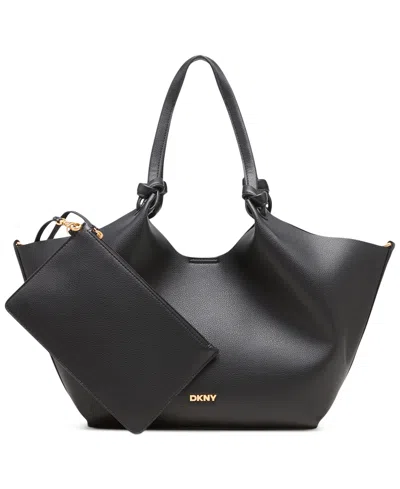Dkny Paula Shopper In Blk,gold