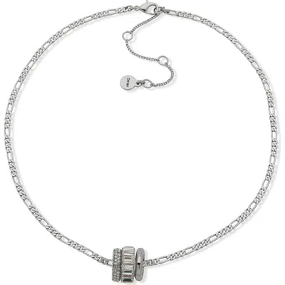 Dkny Pavé Baguette Roller Pendant Necklace