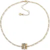 Dkny Pavé Baguette Roller Pendant Necklace