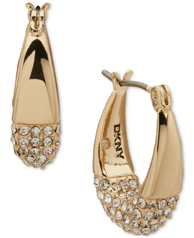 Dkny Pave Dipped Hoop Earrings In White