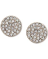 Dkny Pave Disc Stud Earrings In Gold