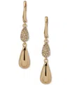 Dkny Pave Pear-shape Double Drop Earrings In White