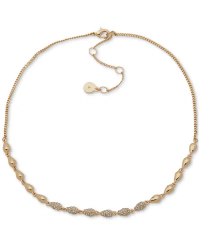 Dkny Pave Pear-shape Statement Necklace, 16" + 3" Extender In Burgundy