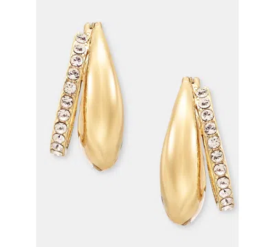 Dkny Pave Puffy Split-hoop Earrings In Gold