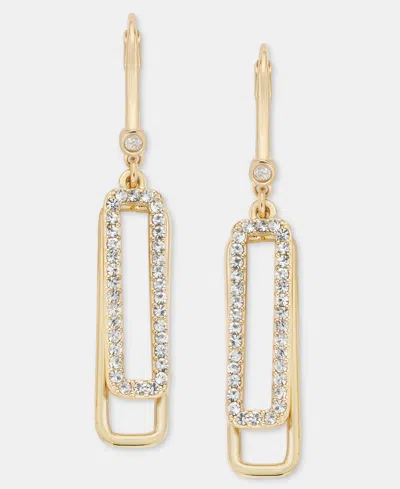 Dkny Pave Shaky Link Drop Earrings In Gold