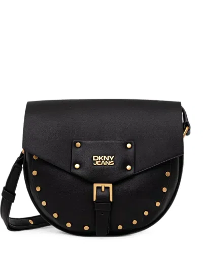 Dkny Payton Stud-embellished Shoulder Bag In Black