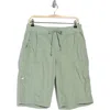 Dkny Peached Poplin Convertible Shorts In Green