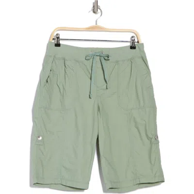 Dkny Peached Poplin Convertible Shorts In Green