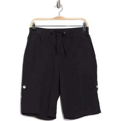 Dkny Peached Poplin Convertible Shorts In Blue