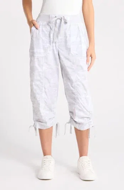 Dkny Peached Poplin Convertible Utility Pants In White