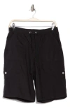 Dkny Peached Poplin Shorts In Black