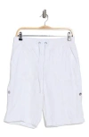 Dkny Peached Poplin Shorts In White