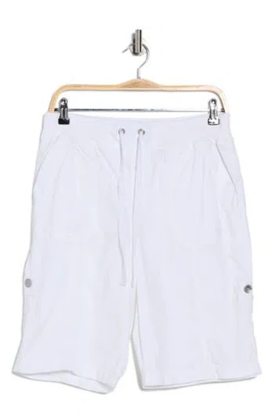Dkny Peached Poplin Shorts In White