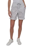 Dkny Peached Poplin Shorts In Gray