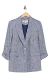 Dkny Plus Size One-button Roll-tab-sleeve Jacket In Gray