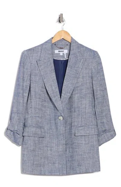 Dkny Peak Lapel Roll Sleeve Blazer