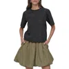 Dkny Peforated Logo Boxy Nylon T-shirt In Black