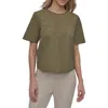 Dkny Peforated Logo Boxy Nylon T-shirt In Utility Green