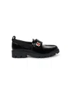 Dkny Penny-slot Patent-leather Loafers In Black