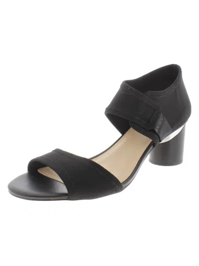 Dkny Penny Womens Ankle Strap Cushioned Heels In Black