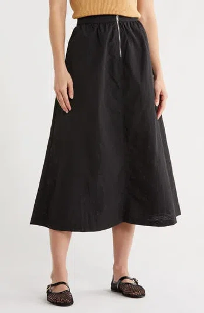Dkny Perforated Tech Fabric Midi Skirt