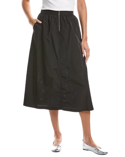 Dkny Perforated Tech Midi Cargo Skirt In Black