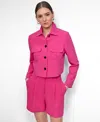 Dkny Petite Aero Crepe Button-front Jacket In Pink
