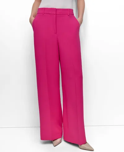 Dkny Petite Aero Crepe Mid Rise Wide Leg Pants