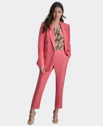 Dkny Petite Double Breasted Blazer Essex Ankle Pants In Beach Cor