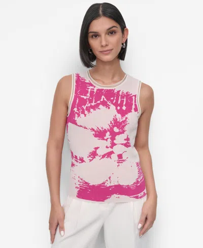 Dkny Petite Floral Sweater-knit Tank