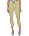 Dkny Womens One Button Topper Printed Sleeveless Collared Blouse Flat Front Straight Leg Ankle Pants In Light Lemon