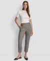 Dkny Petite Houndstooth Ankle Pants In Gray