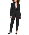 Dkny Petite One-button Longline Blazer In Black
